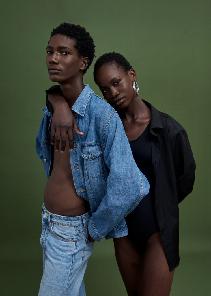 A picture of a male and female model