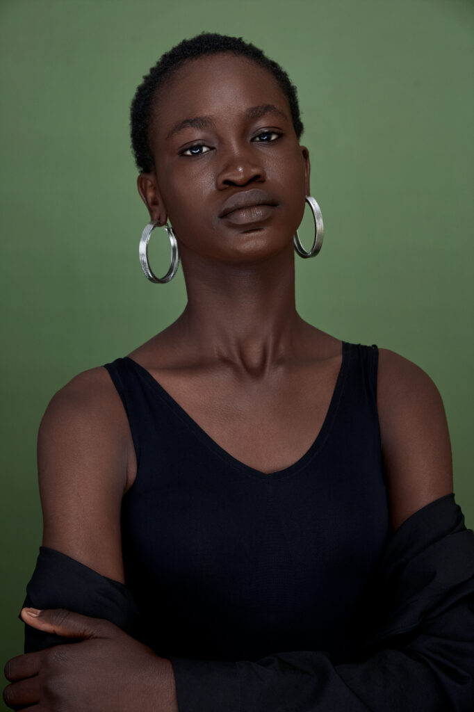 a black skinned female model